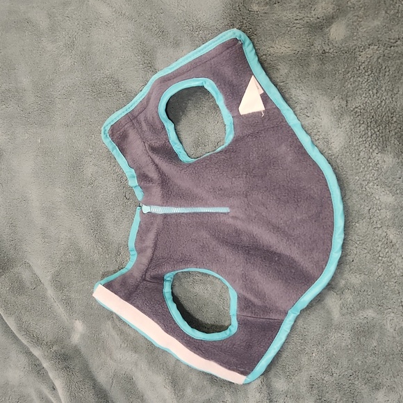 Cozy Turquoise and Gray Fleece Dog Vest Size S! - Picture 3 of 6